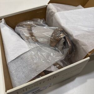 New in box, life stride, Mia glitz heels, bronze metallic